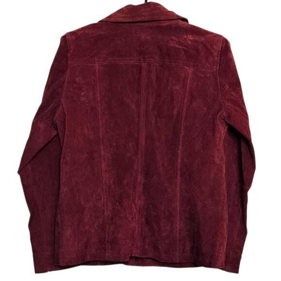 Dennis Basso Suede Leather Moto Jacket Size Medium Washable Asymmetric Zip - Picture 2 of 6